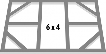 Globel Fundamentbodenrahmen 6x4 für Gerätehaus Skillion 64 (171x113cm)